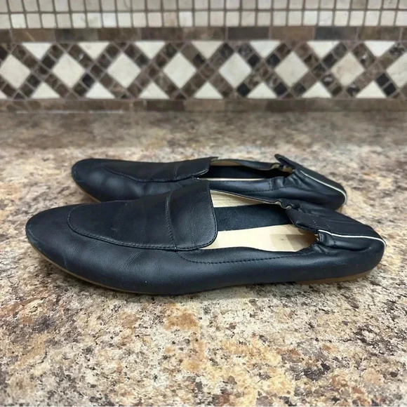 EVERLANE The Day Loafer Black Leather Slip On Flats Women’s Size 7.5 Preppy - Picture 1 of 8
